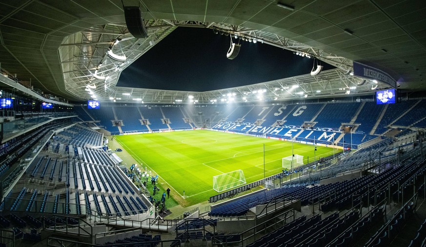 27.11.2018, xfux, Fussball UEFA Champions League, TSG 1899 Hoffenheim - Schachtar Donezk, emspor, v.l. Ansicht Uebersicht Wirsol Rhein Neckar Arena, Innenraum, Rasen, Spielfeld, Gruen, Stadion, Tribue ...