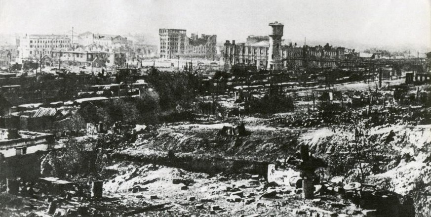 Stalingrad nach den ersten Monaten der Deutschen Offensive im November 1942.