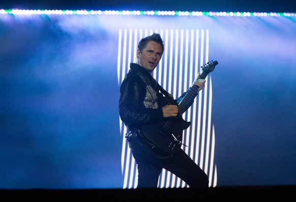 epa06783600 Matthew Bellamy of the British rock band Muse performs on Zeppelin stage at the &#039;Rock im Park&#039; festival in Nuremberg, Germany, 03 June 2018. The festival runs from 01 to 03 June. ...