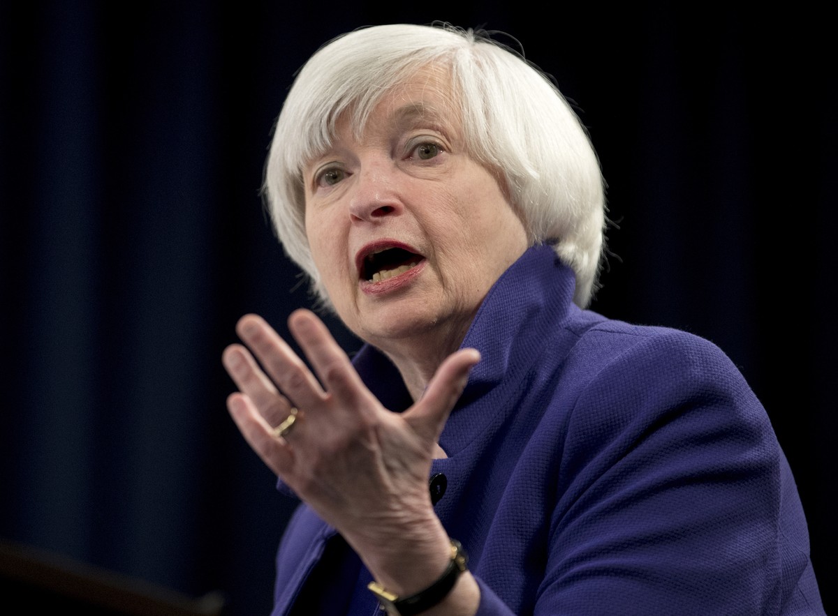 FILE - In this Dec. 13, 2017 file photo, Federal Reserve Chair Janet Yellen speaks during a news conference following the Federal Open Market Committee meeting in Washington. Yellen on Monday, April 5 ...