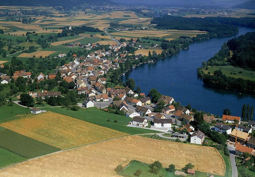 Die deutsche Enklave Büsingen bei Schaffhausen.