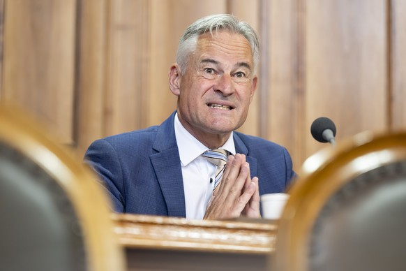 Staenderat Matthias Michel, FDP-ZG, spricht waehrend der Sommersession der Eidgenoessischen Raete, am Donnerstag, 19. Juni 2025 im Staenderat in Bern. (KEYSTONE/Anthony Anex)