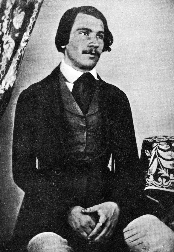 Porträt von Historiker und Buchautor Jacob Burckhardt, um 1840.
https://commons.wikimedia.org/wiki/File:Burckhardt.JPG