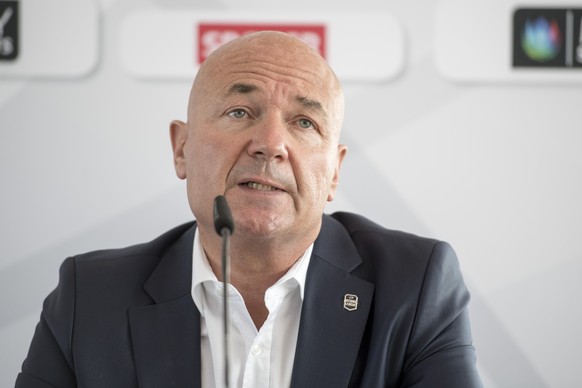 Der Direktor National League/ Swiss League Denis Vaucher anlaesslich eines Medientreffs von Swiss Ice Hockey vom Donnerstag, 13. September auf dem MS Cirrus auf dem Vierwaldstaettersee in Luzern. (KEY ...