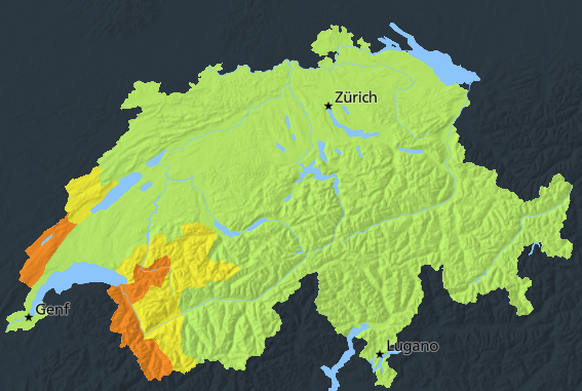 Regenwarnung Meteo Schweiz 22.10.25
