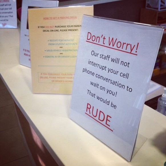 Passive aggressive sign in the store