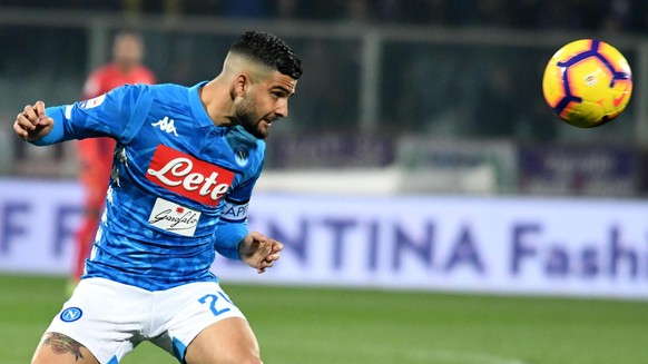 epa07356376 Napoli&#039;s Lorenzo Insigne in action during the Italian Serie A soccer match between ACF Fiorentina and SSC Napoli at the Artemio Franchi stadium in Florence, Italy, 09 February 2019. E ...
