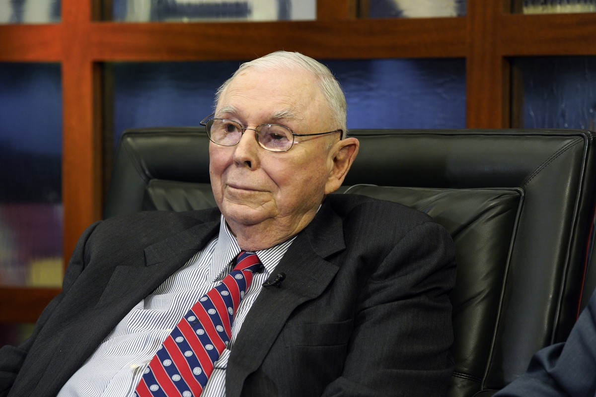 FILE - In this Monday, May 7, 2018, file photo, Berkshire Hathaway Vice Chairman Charlie Munger listens to a question during an interview in Omaha, Neb., with Liz Claman on Fox Business Network's ...