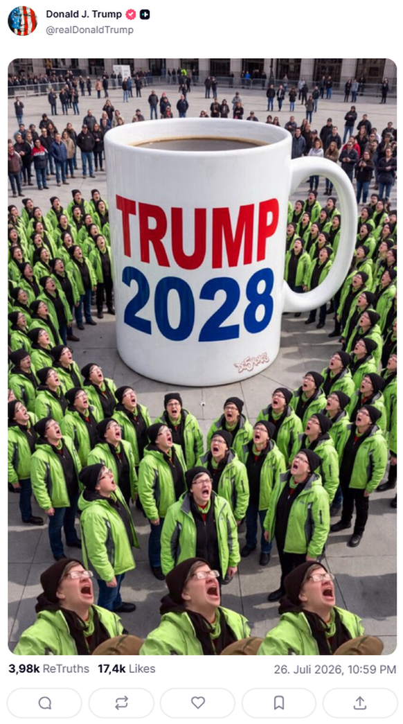 Trump Truthsocial Post: Tasse