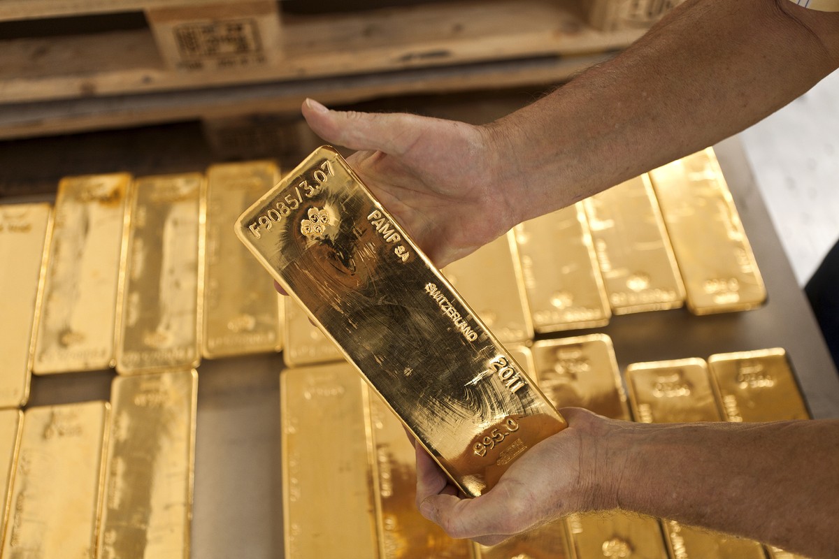 ARCHIV --- ZU DER VOLKSINITIATIVE "RETTET UNSER SCHWEIZER GOLD (GOLD-INITIATIVE)" STELLEN WIR IHNEN FOLGENDES BILD ZUR VERFUEGUNG --- In the gold store of Cantonal Bank of Zurich ZKB in Zuri ...