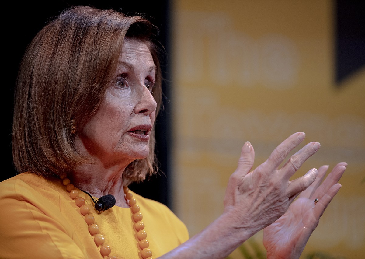 Speaker of the House Nancy Pelosi, D-Calif., speaks during an interview at The Texas Tribune Festival on Saturday, Sept. 28, 2019, in Austin, Texas. (Nick Wagner/Austin American-Statesman via AP)
Nanc ...