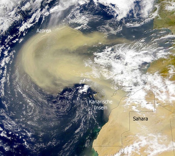 Saharastaub unter dem Mikroskop und aus dem Weltall: So sieht das Wetterphänomen aus der Nähe aus.