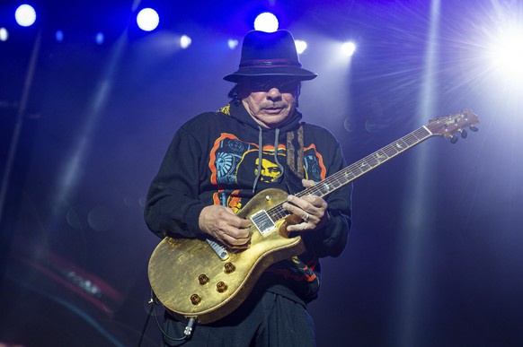 FILE - Carlos Santana performs at the BottleRock Napa Valley Music Festival on May 26, 2019, in Napa, Calif. The musician has successfully undergone a heart procedure and is canceling several Las Vega ...