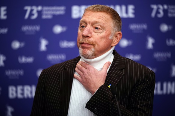 epa10476889 German former tennis player Boris Becker attends the press conference for the documentary 'Boom!  Tree!  The World vs.  Boris Becker' during the 73rd Berlin International Film Film...