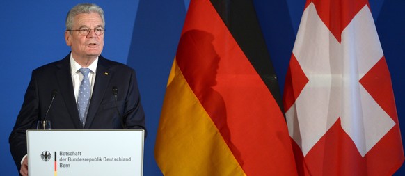 Der deutsche Bundespräsident Joachim Gauck an seiner gestrigen Rede vor geladenen Gästen aus Politik, Wirtschaft und Kultur in Bern.&nbsp;