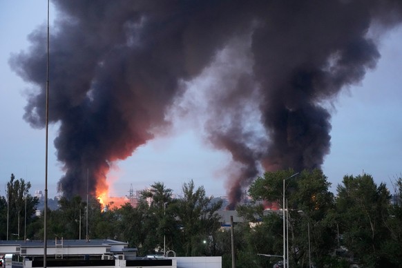Smoke rises after a Russian strike on Kyiv, Ukraine, Thursday, July 2, 2026. (AP Photo/Efrem Lukatsky)
Russia Ukraine War