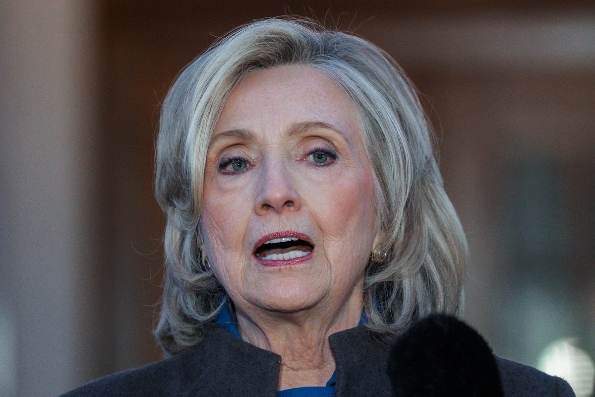 epa12780382 Former First Lady and Secretary of State Hillary Clinton speaks after giving deposition before the House Oversight Committee in Chappaqua, New York, USA, 26 February 2026. The House Oversi ...
