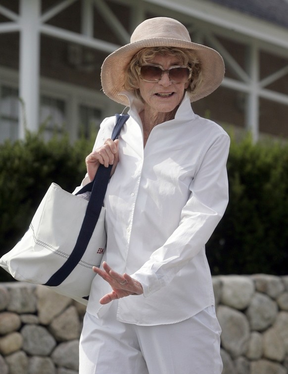 FILE - In this Aug. 11, 2009, file photo, Jean Kennedy Smith, sister of Eunice Kennedy Shriver and President John F. Kennedy, arrives at the home of Eunice and Sargent Shriver, in Hyannis Port, Mass.  ...