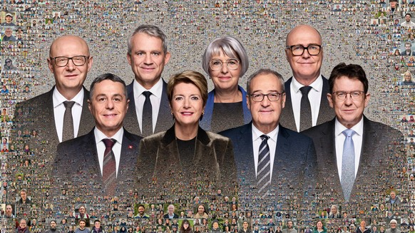 &lt;p&gt;Das Bundesratsfoto 2025. Vorne, von links nach rechts: Ignazio Cassis (FDP), Bundespräsidentin Karin Keller-Sutter (FDP), Vizepräsident Guy Parmelin (SVP), Albert Rösti (SVP). Hinten: Bundesk ...