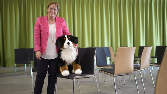 Nationalraetin Magdalena Martullo-Blocher, an der Delegiertenversammlung der SVP Schweiz, am Samstag, 24. Maerz 2018, in Klosters. (KEYSTONE/Gian Ehrenzeller)