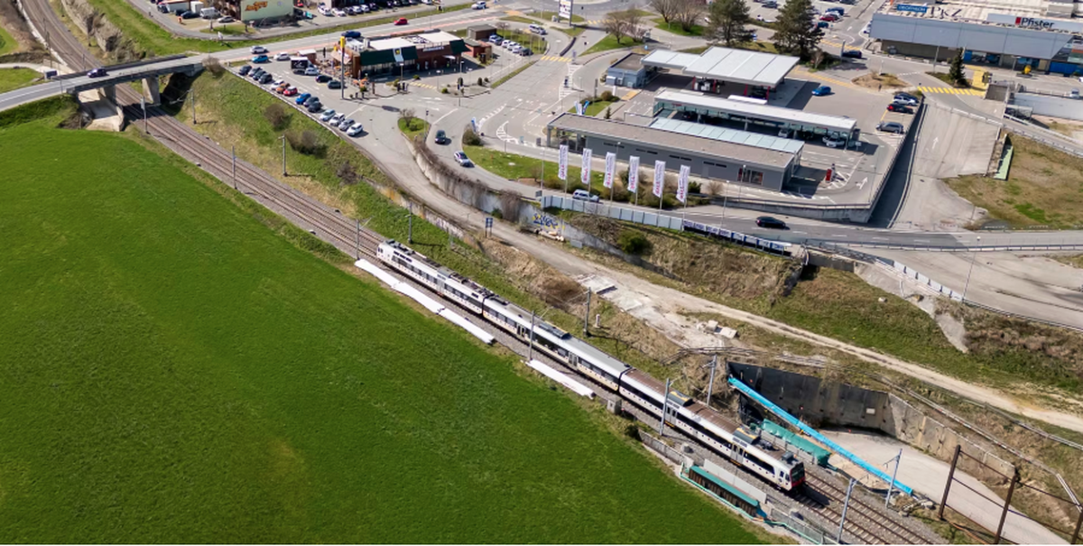 Nouvelle gare d'Avry/Matran, dans le canton de Fribourg.