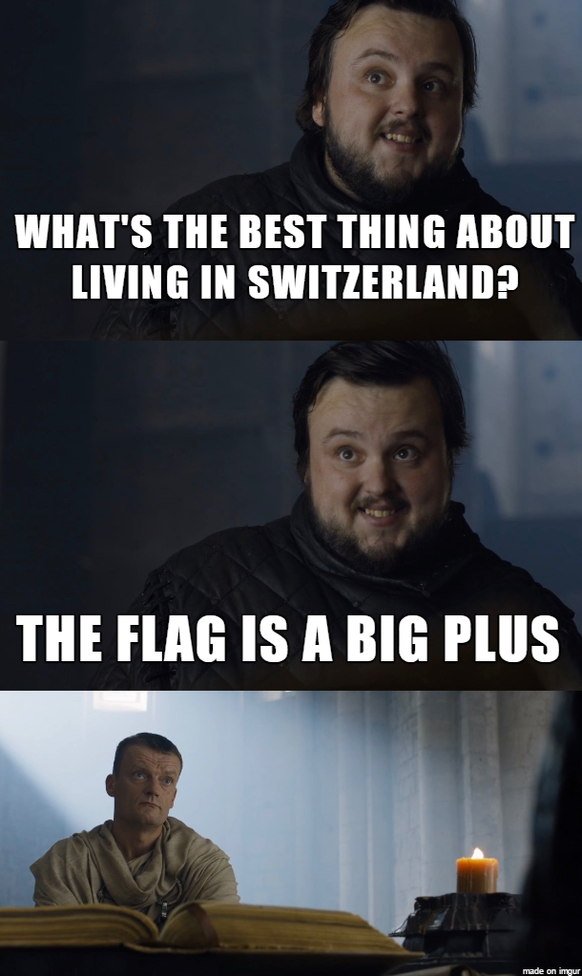 Schweiz Flagge ist ein grosses Plus