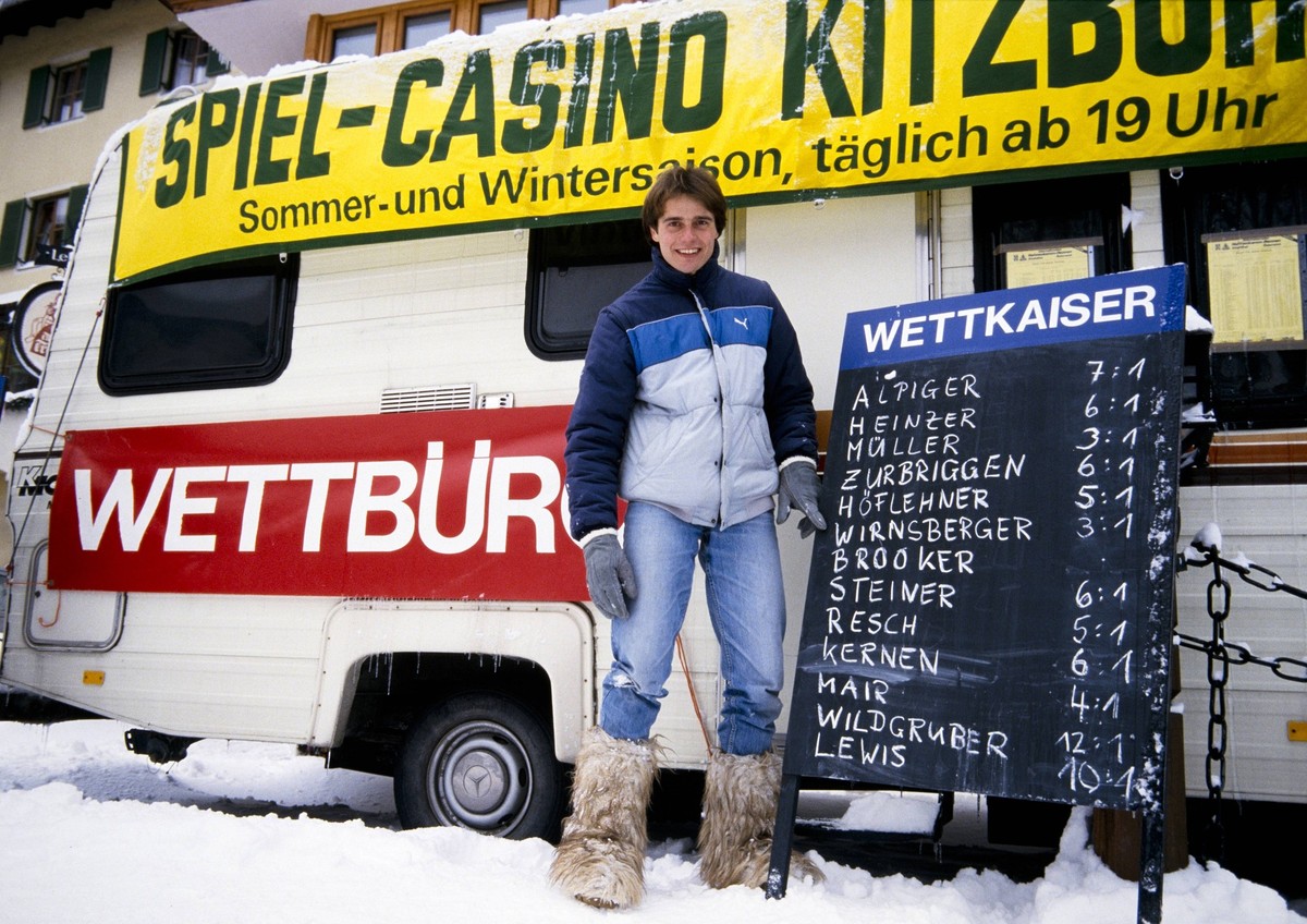 Ski Alpin Weltcup 1985/1986 Kitzbuehel: Feature Ski Alpin Weltcup 1985/1986 Kitzbuehel Abfahrt 18.01.1986 Wettbuero Kitzbuehel Oesterreich *** Alpine Skiing World Cup 1985 1986 Kitzbuehel Feature Alpi ...