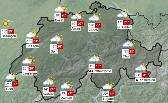 Wetter Schweiz Freitag