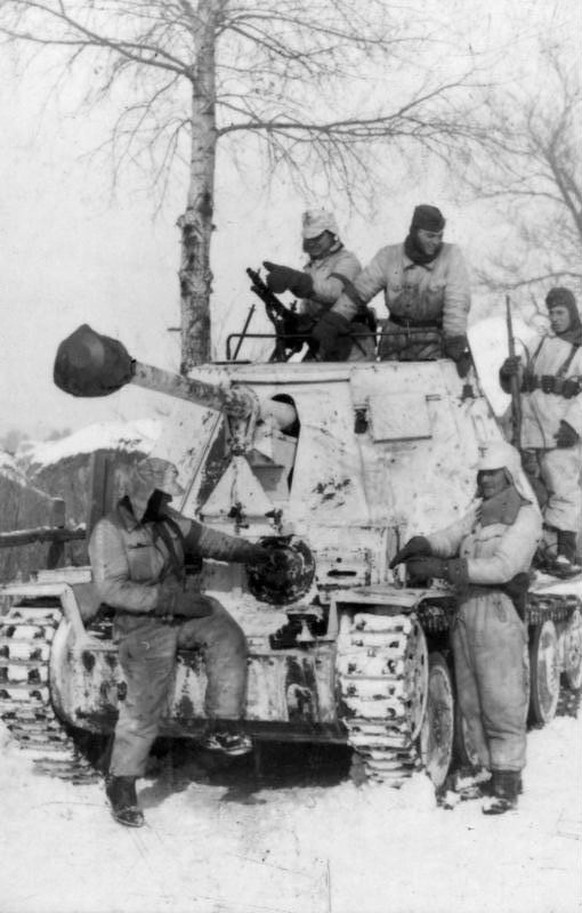 Deutscher Panzerjäger bei Charkow im Februar 1943