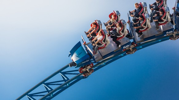 europapark rust Closeup of steel Roller coaster named Blue Fire at Europa-park
