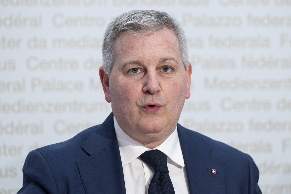 Staenderat Marco Chiesa, SVP-TI, spricht ueber die keine 10 Millionen Schweiz, Nachhaltigkeitsinitiative, am Dienstag, 24. Maerz 2026, in Bern. (KEYSTONE/Peter Schneider)