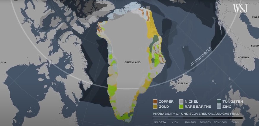 Grönlands Bodenschätze laut «Wall Street Journal».