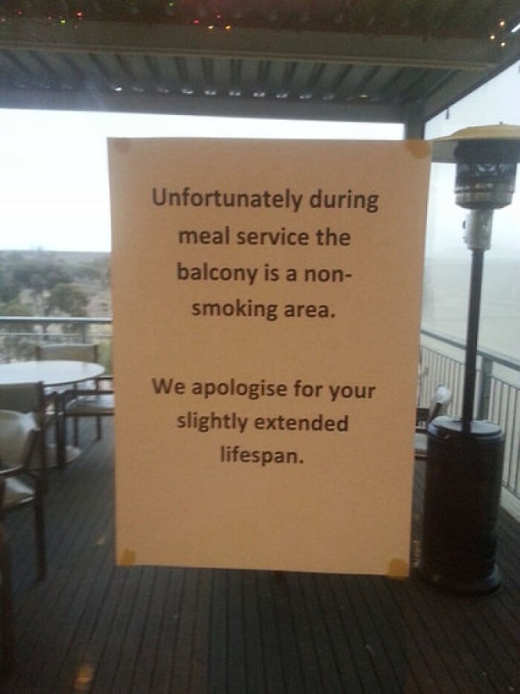 Passive aggressive smoke free sign