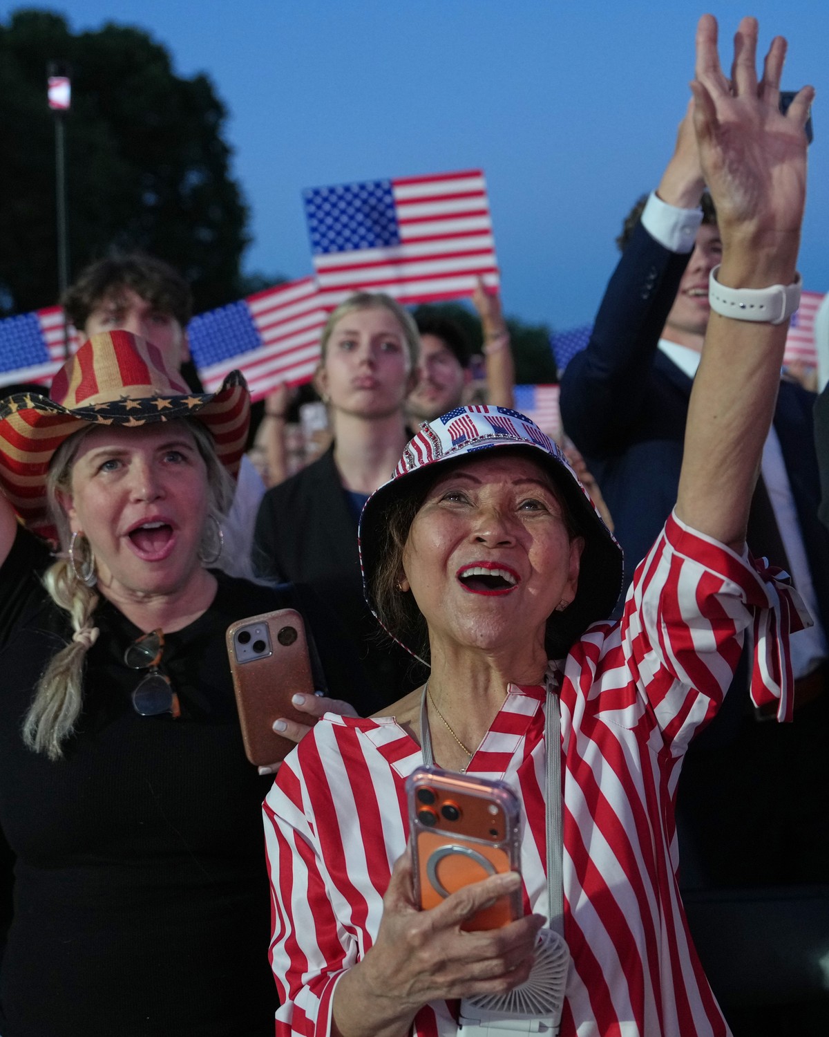 People cheer as President Donald Trump speaks at the opening of the Great American State Fair on the National Mall, Wednesday, June 24, 2026, in Washington. (AP Photo/Julia Demaree Nikhinson)
Trump Am ...