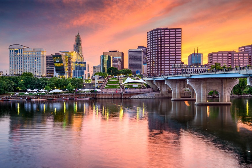 Connecticut, hier die Hauptstadt Hartford, ging am häufigsten vergessen.