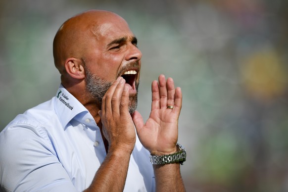 Der St. Galler Trainer Giorgio Contini, im Fussball Super League Spiel zwischen dem FC St. Gallen und dem BSC Young Boys, am Sonntag, 27. August 2017, im Kybunpark in St. Gallen. (KEYSTONE/Gian Ehrenz ...