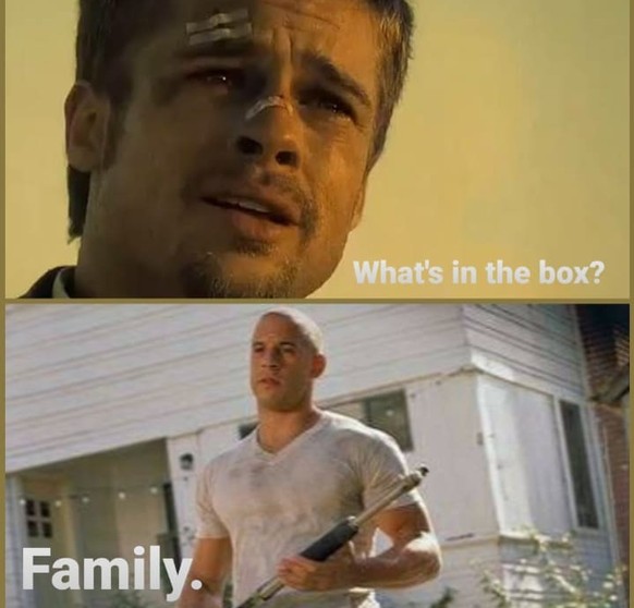 Movie memes Fast & Furious https://www.reddit.com/r/moviememes/comments/oe0ltm/whats_in_the_box_dom/