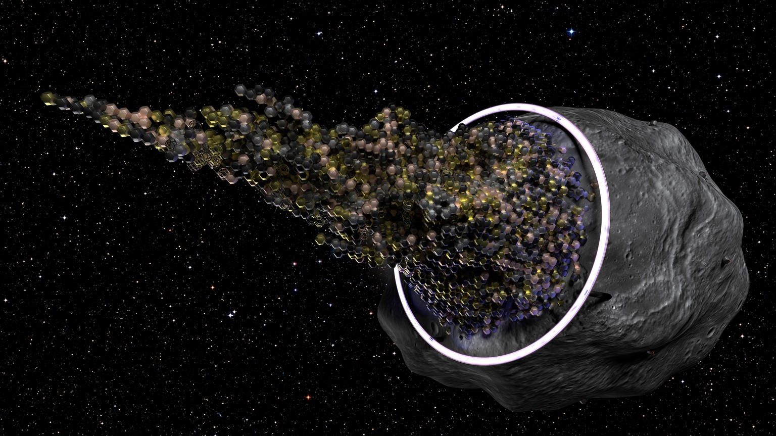 3D-Modell eine Asteroidenraumschiffs.&nbsp;