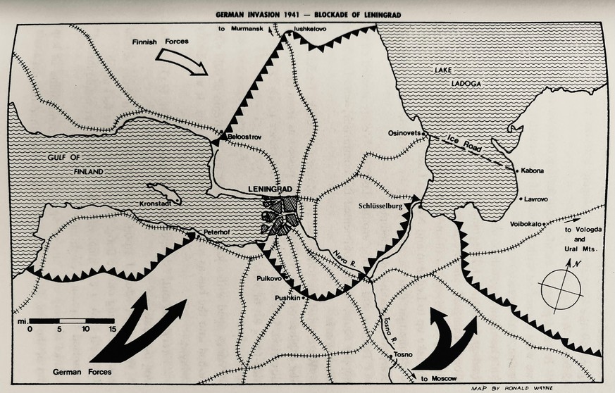 Die deutsche Invasion und die Blockade von Leningrad, 1941.