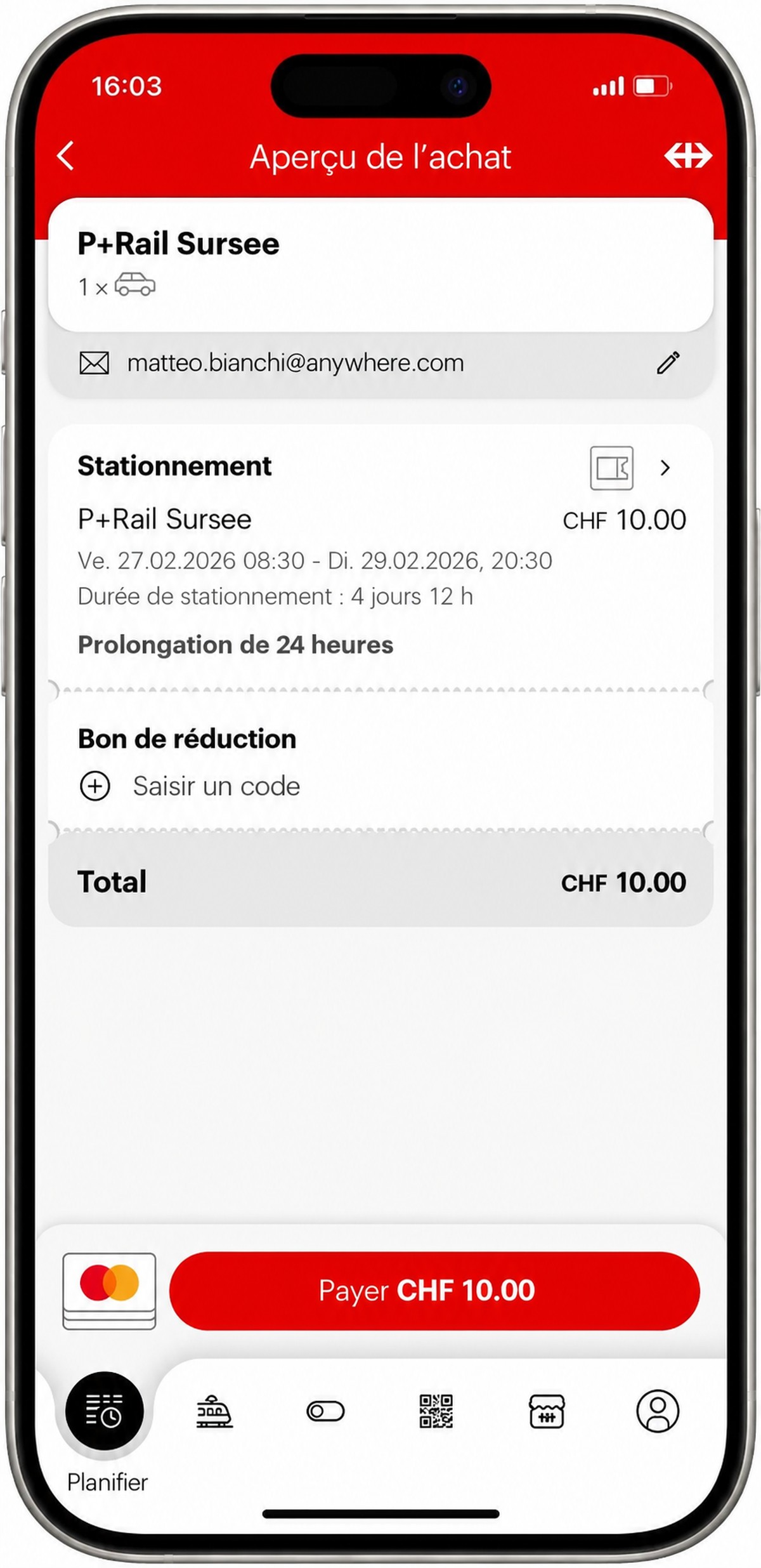 Les CFF mettent à jour leur application.