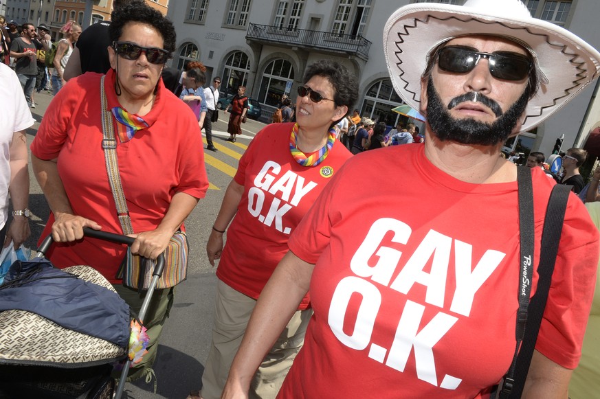 Demonstranten während einer Aktion für die Rechte von Homosexuellen.&nbsp;