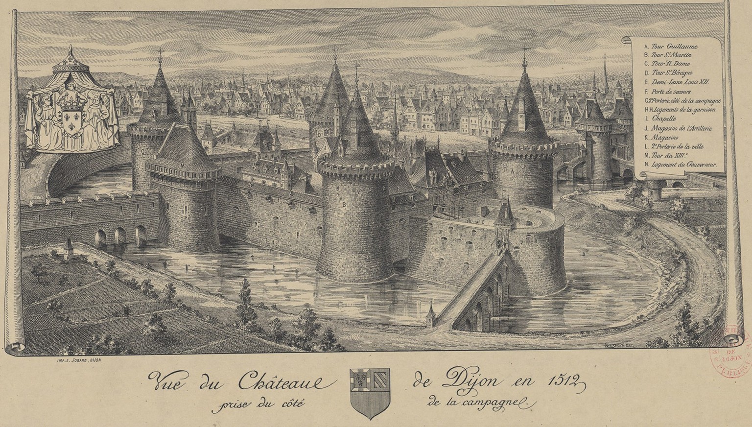 Das Schloss von Dijon um 1512.
http://patrimoine.bm-dijon.fr/pleade/ead.html?c=FR212316101-Images_dijonnaises_L_Est_AS_I_4#!{%22content%22:[%22FR212316101-Images_dijonnaises_L_Est_AS_I_4%22,false,%22% ...