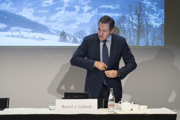 Boris Collardi, CEO Bank Julius Baer, informiert anlaesslich der Pressekonferenz zur Praesentation der Jahreszahlen am Montag, 1. Februar 2016 im Hotel Widder in Zuerich. Die Julius-Baer-Gruppe hat im ...