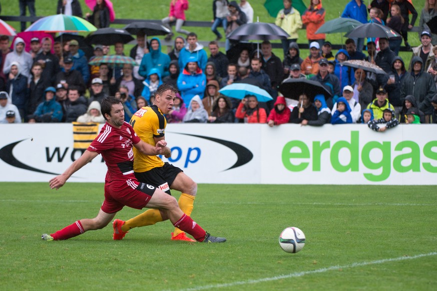 18.09.2016; Bazenheid; Fussball Schweizer Cup - FC Bazenheid - BSC Young Boys;
Michael Frey (YB) schiesst das Tor zum 0:1
(Claudio de Capitani/freshfocus)