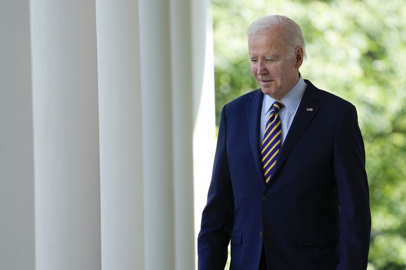 FILE - President Joe Biden walks to speak in the Rose Garden of the White House in Washington, May 11, 2023. . (AP Photo/Susan Walsh, File)
Joe Biden