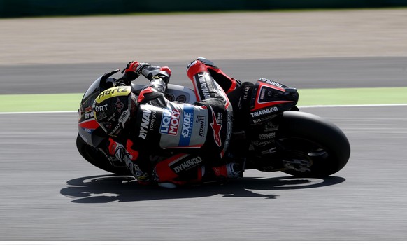 epa07617859 Swiss Moto2 rider Thomas Luethi of Dynavolt Impact GP action during the qualifying session of the Motorcycling Grand Prix of Italy at the Mugello circuit in Scarperia, central Italy, 01 Ju ...