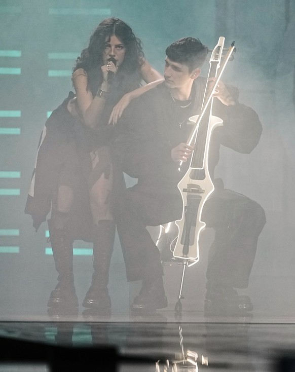 Abor &amp; Tinny from Germany perform the song &quot;Baller&quot; during the dress rehearsal for the second semi-final of the 69th Eurovision Song Contest, in Basel, Switzerland, Wednesday, May 14, 20 ...