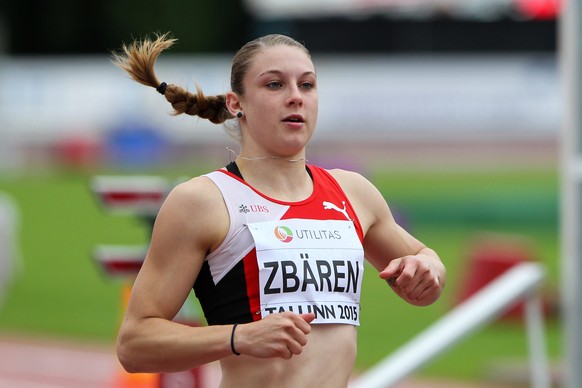 10.07.2015; Tallinn; Leichtathletik - U23 EM Tallinn 2015 - 100 Meter Huerden Frauen; Noemi Zbaeren (SUI) (Eibner/Expa/freshfocus)