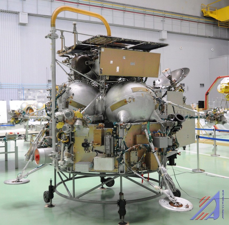 epa03061020 (FILE) A file handout image released by Russian Federal Space Agency Roscosmos on 02 November 2011 shows the Russian Phobos-Grunt probe being prepared for launch from the Baikonur cosmodro ...