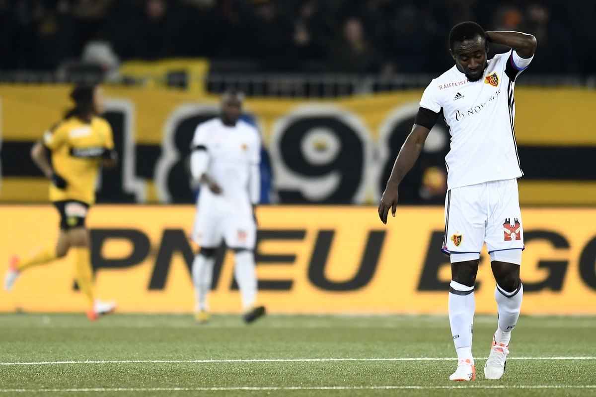 03.12.2016; Bern; Fussball Super League - BSC Young Boys - FC Basel;Seydou Doumbia (Basel) enttaeuscht  (Urs Lindt/freshfocus)
